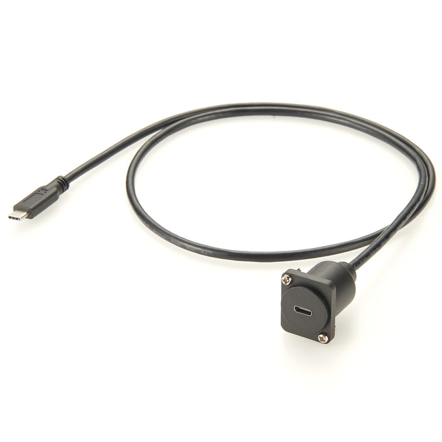 D-Type USB 3.1 Type-C Panel Mount Extension Cable