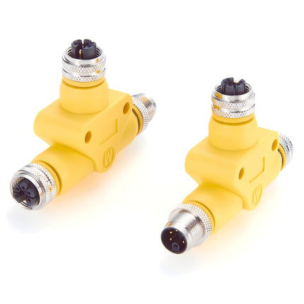 M12 M-Code Power Connector T-Splitter