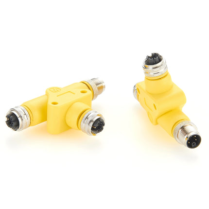 M12 M-Code Power Connector T-Splitter
