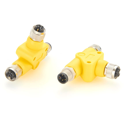 M12 L-Coded Power Connector T Splitter