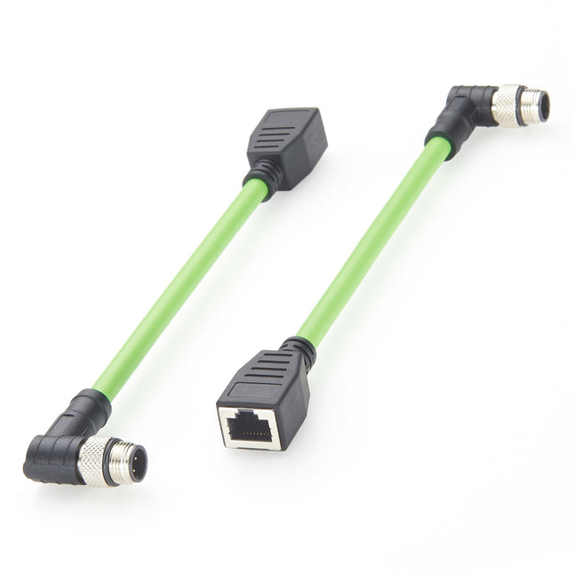 Right Angle M12 D-Coded to RJ45 Female Profinet Cable