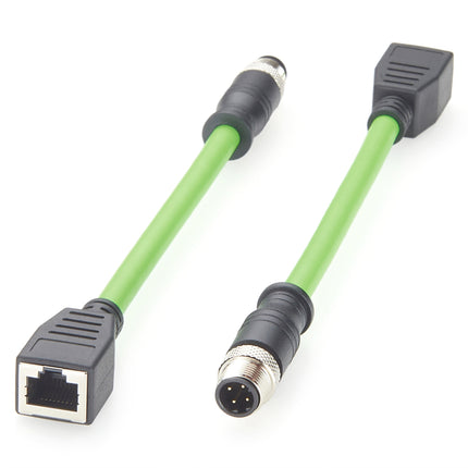 M12 D-Code to RJ45 Female Profinet Ethernet Cable