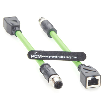M12 D-Code to RJ45 Female Profinet Ethernet Cable