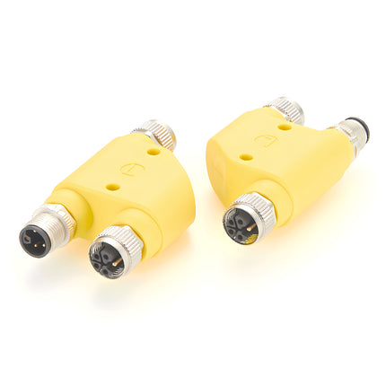 M12 Power L-Code Connector H Splitter