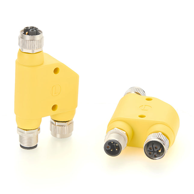 M12 Power L-Code Connector H Splitter