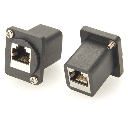 D-Type CAT6A RJ45 Ethernet Panel Mount Connector