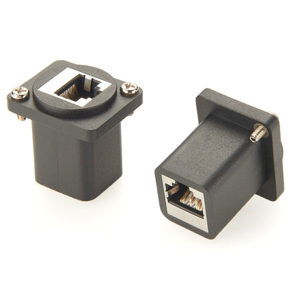 D-Type CAT6A RJ45 Ethernet Panel Mount Connector