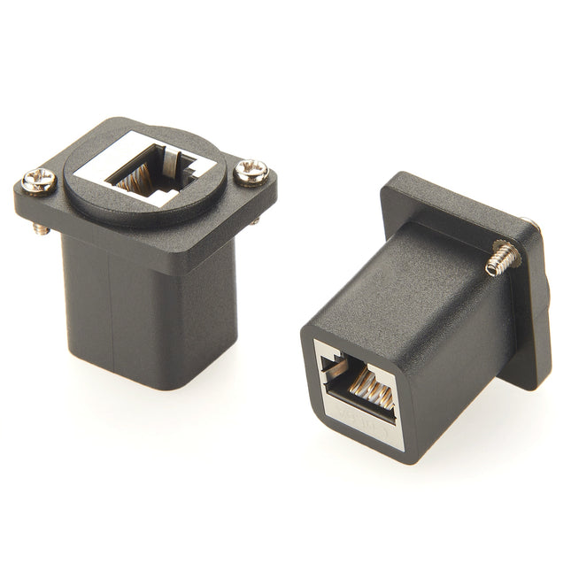 D-Type CAT6A RJ45 Ethernet Panel Mount Connector