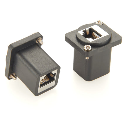 D-Type CAT6A RJ45 Ethernet Panel Mount Connector