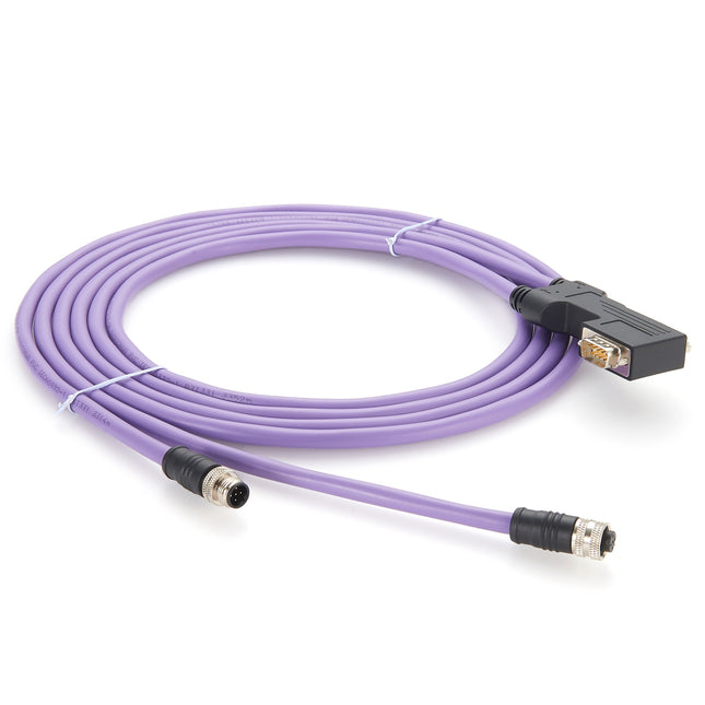 PROFIBUS-DP Cordset Right Angle DB9 to M12 B-Code