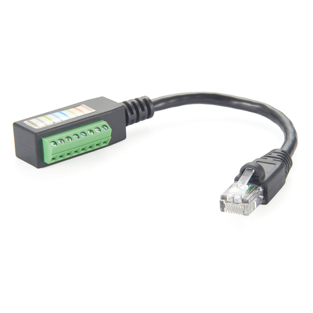 Cat5e RJ45 Male Plug to 8-Pin Terminal Block