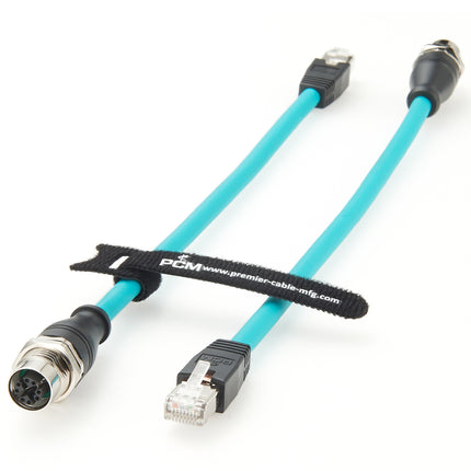 RJ45 to M12 X Code Panel Mount Cable Cat6A