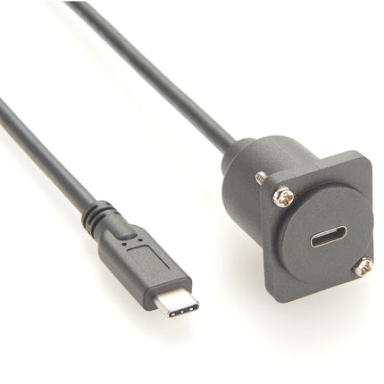 D-Type USB 3.1 Type-C Panel Mount Extension Cable