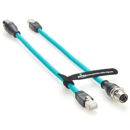 RJ45 to M12 X Code Panel Mount Cable Cat6A