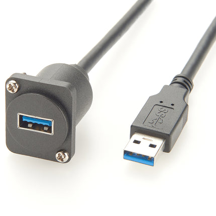 USB 3.0 D-Type Panel Mount Extension Cable