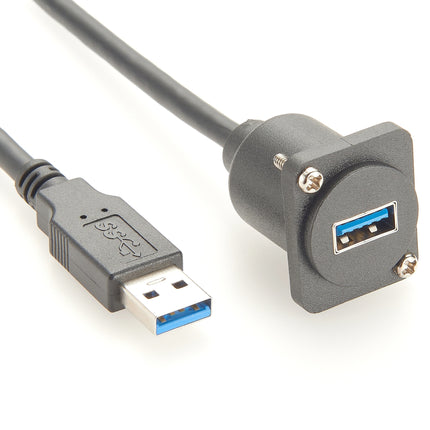 USB 3.0 D-Type Panel Mount Extension Cable