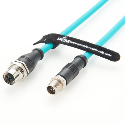 M12 X Code Panel Mount Extension Cable