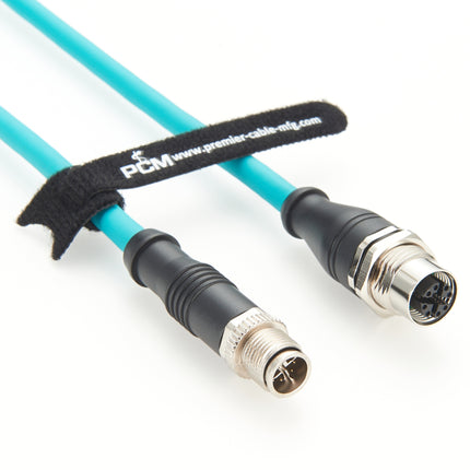 M12 X Code Panel Mount Extension Cable