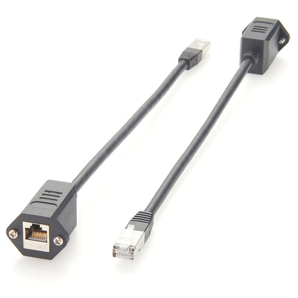 CAT6A RJ45 Panel Mount Extension Cable