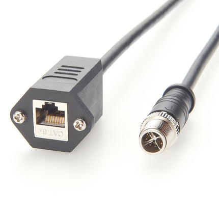 M12 X-Code to RJ45 Cat6A Ethernet Cable