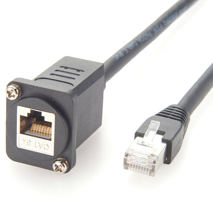 D-Type CAT6A Panel Mount Cable