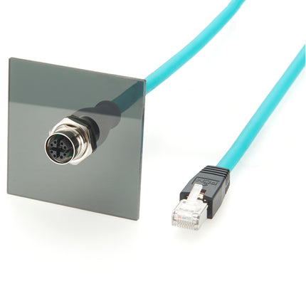 RJ45 to M12 X Code Panel Mount Cable Cat6A