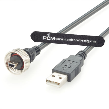 USB 2.0 A to USB Mini B Waterproof Cable Compatible Bulgin PX0441
