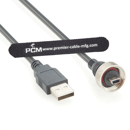USB 2.0 A to USB Mini B Waterproof Cable Compatible Bulgin PX0441