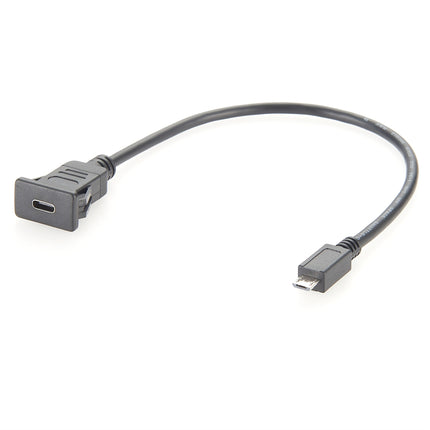 Snap-In USB C to Micro B Panel Mount Cable