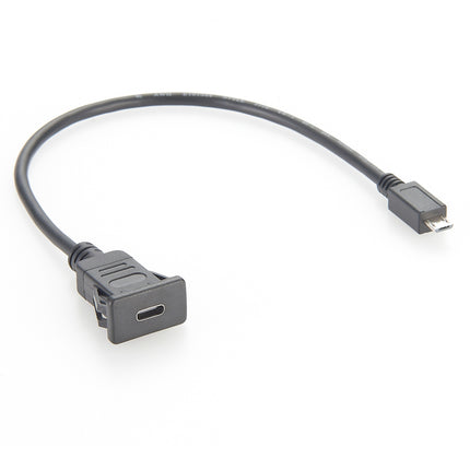 Snap-In USB C to Micro B Panel Mount Cable