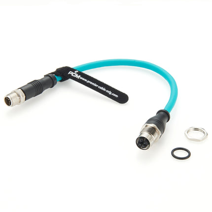 M12 X Code Panel Mount Extension Cable