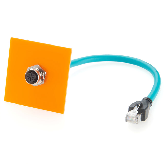 M12 D-Code to RJ45 Panel Mount Cable