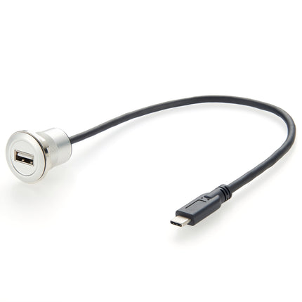 Metal Panel Mount Cable USB 2.0 A to USB 3.1 C