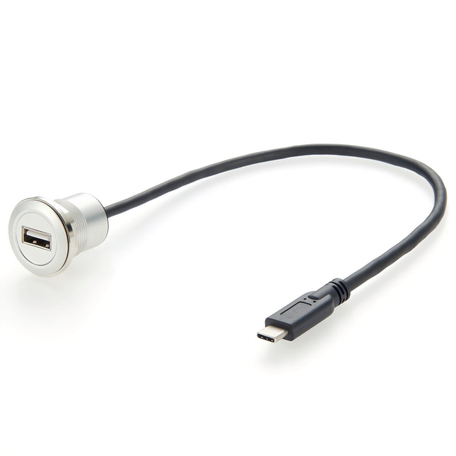 Metal Panel Mount Cable USB 2.0 A to USB 3.1 C