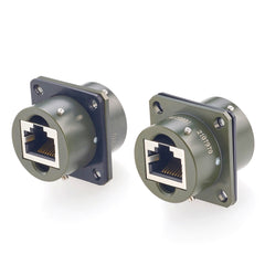 YW122B01 RJ45 Panel Mount Coupler YW Series RJ45 Double Bayonet Connector