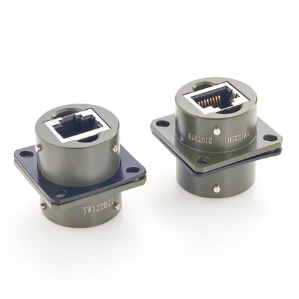 YW122B01 RJ45 Panel Mount Coupler YW Series RJ45 Double Bayonet Connector
