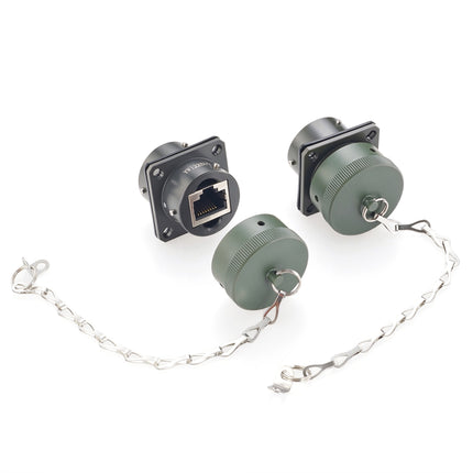 YW122B01 RJ45 Panel Mount Coupler YW Series RJ45 Double Bayonet Connector
