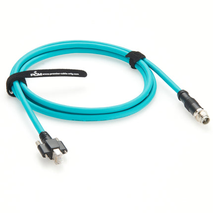 M12 X Code to RJ45 Cable Vertical Locking
