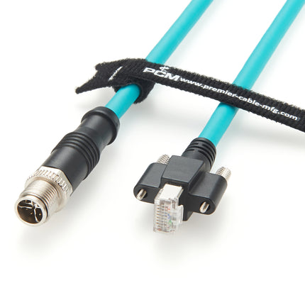 M12 X Code to RJ45 Cable Vertical Locking