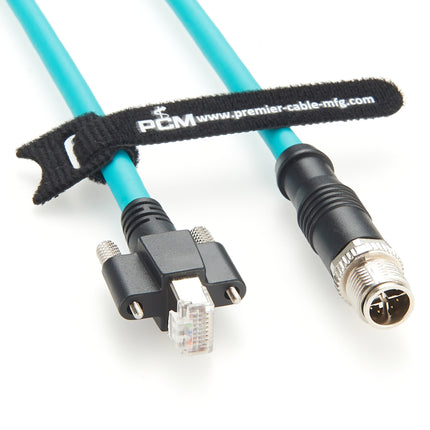 M12 X Code to RJ45 Cable Vertical Locking