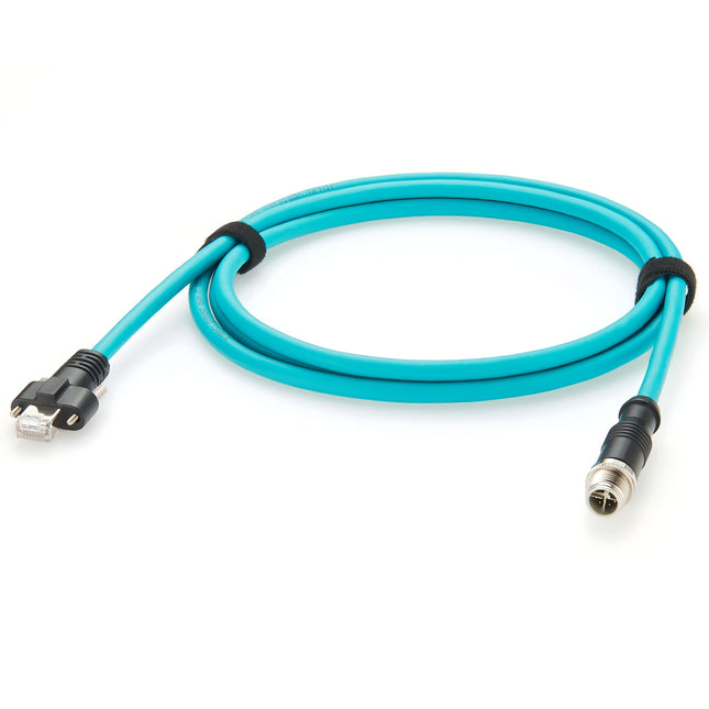 M12 X Code to RJ45 Cable Horizontal Locking