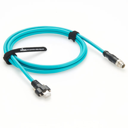 M12 X Code to RJ45 Cable Horizontal Locking