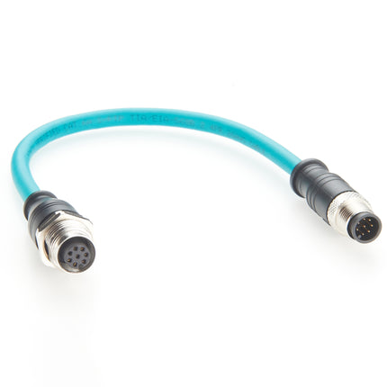 M12 A-Code 8 Pin Panel Mount Extension Cable