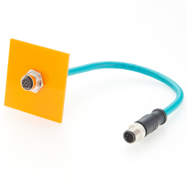 M12 A-Code 8 Pin Panel Mount Extension Cable