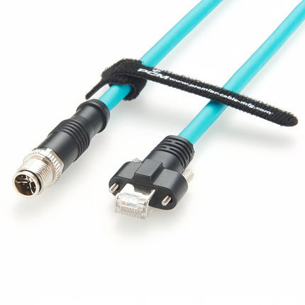 M12 X Code to RJ45 Cable Horizontal Locking