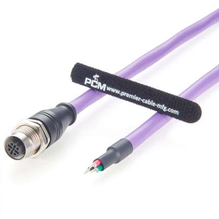 M12 B-Code Bulkhead Panel Mount Cable