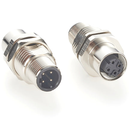 M12 D Code Feedthrough Panel Mount Connector