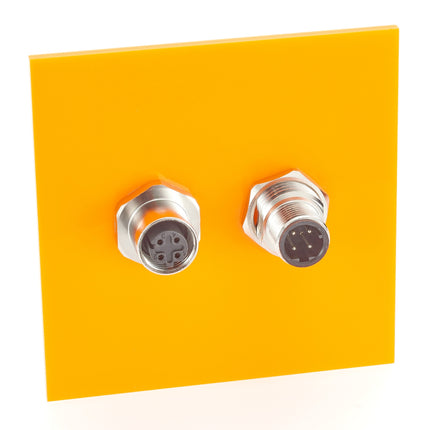 M12 D Code Feedthrough Panel Mount Connector