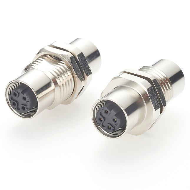 M12 D-Code 4 Pin Panel Mountable Coupler