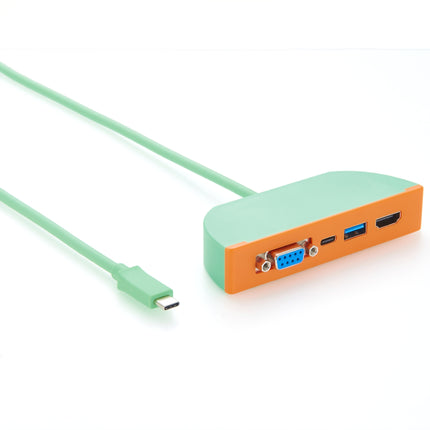 USB-C to HDMI USB-A Type-C DB9 RS232 Docking Station